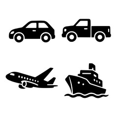 transportation icons set