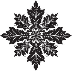Elegant floral ornament with intricate leaves decoration design