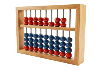 Isolated abacus counting tool, educational aid for arithmetic, mathematics, learning device