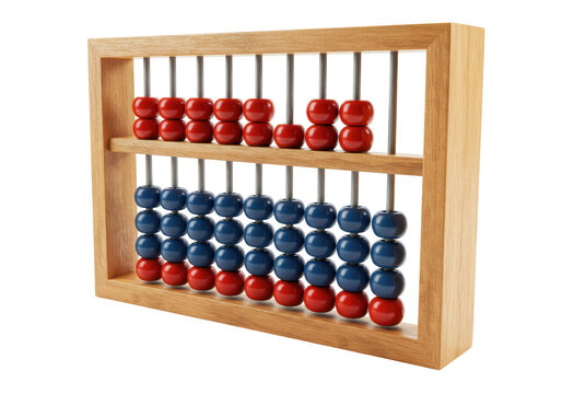 Isolated abacus counting tool, educational aid for arithmetic, mathematics, learning device