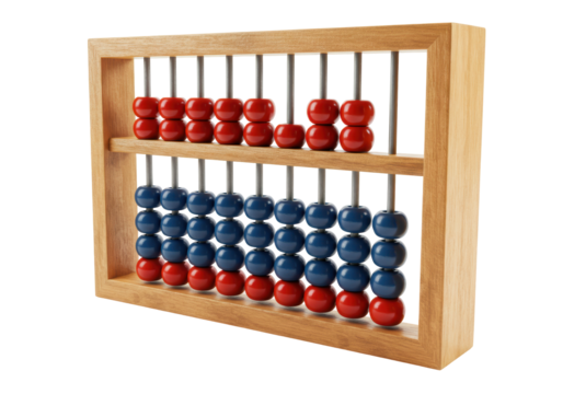 Isolated abacus counting tool, educational aid for arithmetic, mathematics, learning device