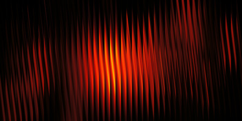 Abstract design featuring vertical lines with red and orange gradients on a dark background