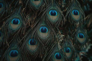Fototapeta premium Abstract pattern of colorful bird feathers as nature's design
