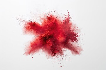 Vibrant red pigment burst against a light backdrop