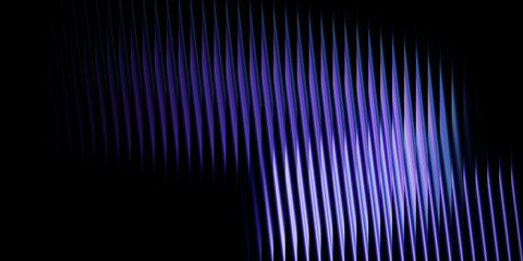 Abstract image showing a series of blue vertical lines against a dark black background space
