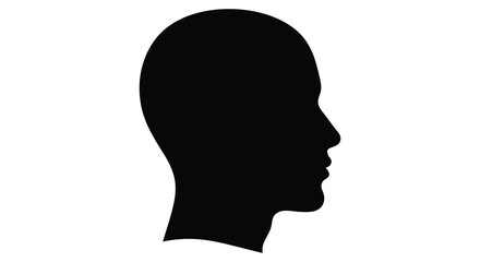 Simple black silhouette of a human head in profile view