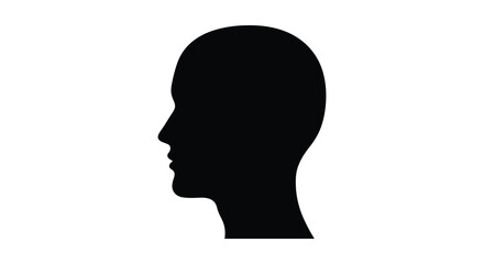 Simple black silhouette of a human head in profile view