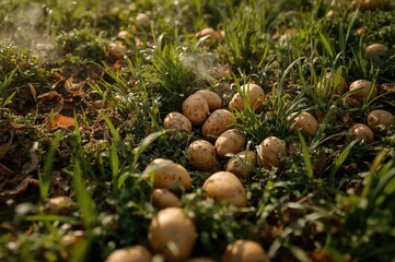 Tubers growing in the farmland