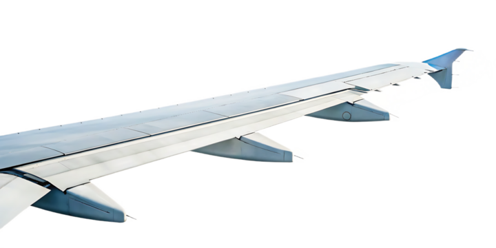 Airplane wing with colorful accents isolated on a transparent background aviation - Powered by Adobe