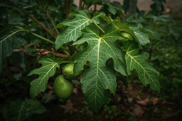 Fototapeta premium Papaya leaves commonly serve as a remedy for numerous internal and external inflammations.