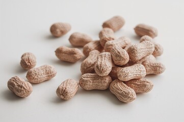 Peanuts displayed against a plain white backdrop