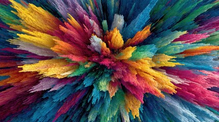 Obraz premium vibrant color explosion abstract art digital artwork creative space aerial view visual concept