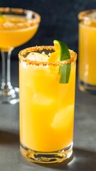 Refreshing citrus cocktail in tall glass