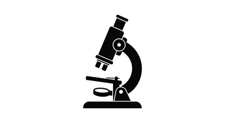 Detailed black microscope illustration a symbolic representation of science silhouette