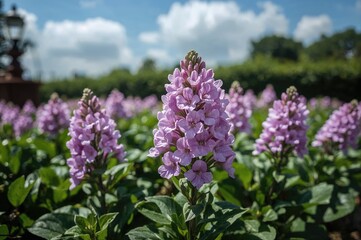 Obraz premium Vibrant violet blossoms opening up