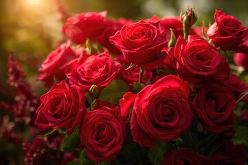 Obraz premium Background of crimson roses
