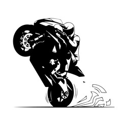 Silhouette of a Motorcycle Performing a Wheelie with Rider in Action 1.