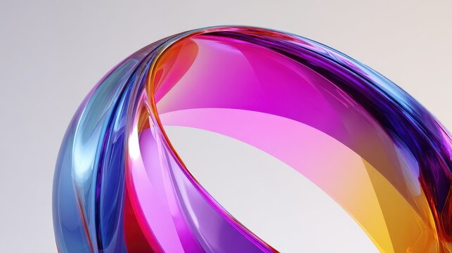 3d circular ring shape in gradient colors  transparent glass effect abstract design for backgrounds digital art