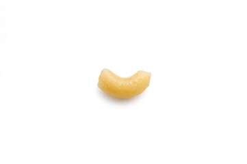 Uncooked macaroni pasta separated on a plain white backdrop with sharp focus and a clipping path.
