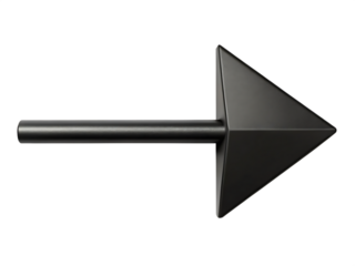 Arrow pointing right with thick shaft isolated on a transparent background pointer