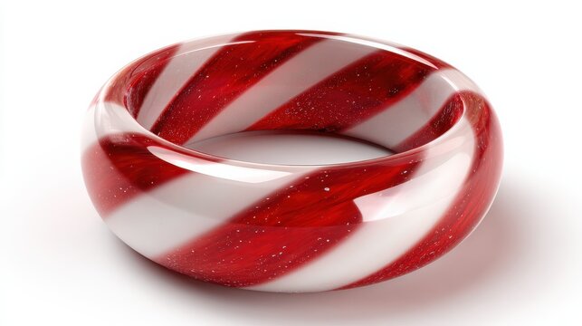 red and white ring 3d rendered isolated on transparent background