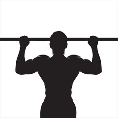 “Pull-up Silhouette – Bodyweight Strength Exercise Vector”
