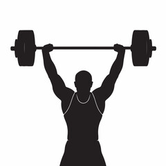 “Overhead Press Silhouette – Shoulder Strength Training Vector”