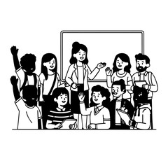 Teacher Presenting to Students in Classroom Engaging and Interactive Learning Environment.