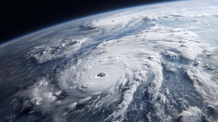 Intense cyclone formation over ocean satellite view atmospheric conditions earth’s weather patterns