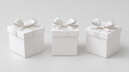 Obraz premium set of a small white gift box with a smooth surface transparent png background ai generated