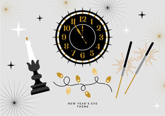 New years clock shows time