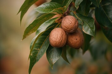 Mature tree nuts ready for harvest