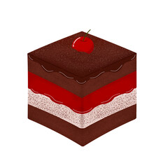chocolate cake with cherry