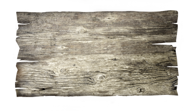 Weathered wood plank texture with transparent background