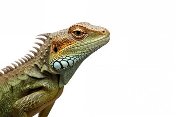 Obraz premium Studio shots of reptiles against plain white backdrops, isolated in natural settings