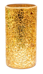 Golden mosaic cracked glass cylinder vase decor