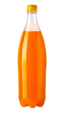 Orange soda bottle with refreshing carbonated beverage