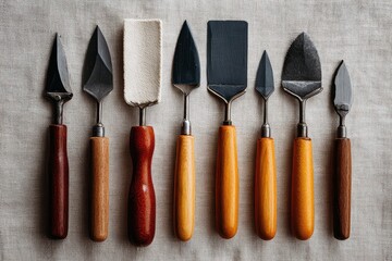 Collection of Artist Palette Knives on Linen