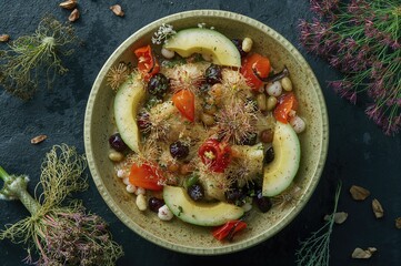 Discover the richness of a year-round herb - a gastronomic treasure displayed in vivid colors. A journey from garden harvest to delicious dish, showcasing nature's tasty gifts.