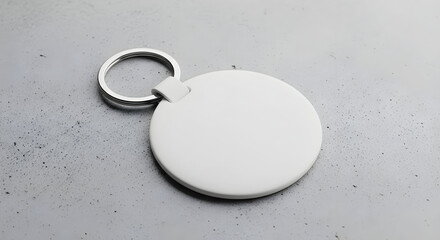 Customize this modern blank white round keychain mockup for personalized branding and promotional gifts, perfect for logo designs or custom artwork