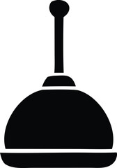 Iconic silhouette of a plunger tool for household plumbing repairs and unclogging tasks simplified