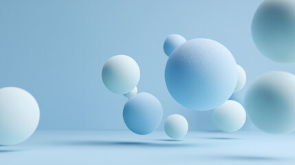 Pastel Abstract Design with Glossy Spheres