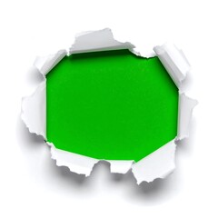 Ripped paper with a green background
