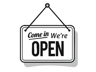 come in we are open with black and white -2