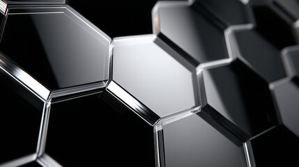 Futuristic Background with Geometric Glass Elements