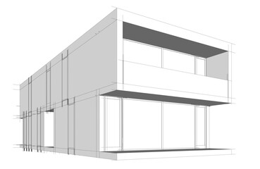 architectural drawing 3d vector illustration