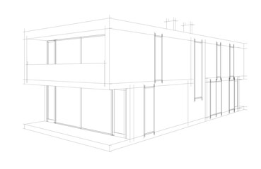 architectural drawing 3d vector illustration