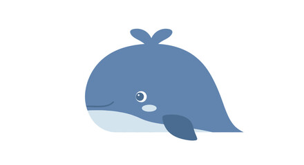 Cute cartoon whale illustration, simple design, light blue color scheme.
