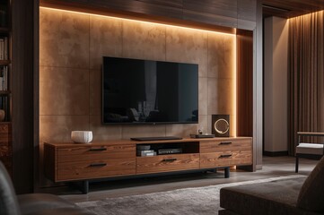 Contemporary living area with a television