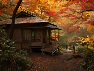 autumn, house
